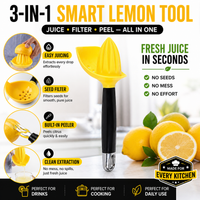 🍋 3-in-1 Lemon Juicer & Peeler Tool – Manual Citrus Squeezer with Seed Filter | Kitchen Gadget UAE